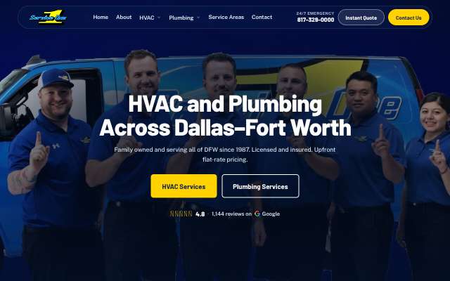 Service One's page as the assistant saw it