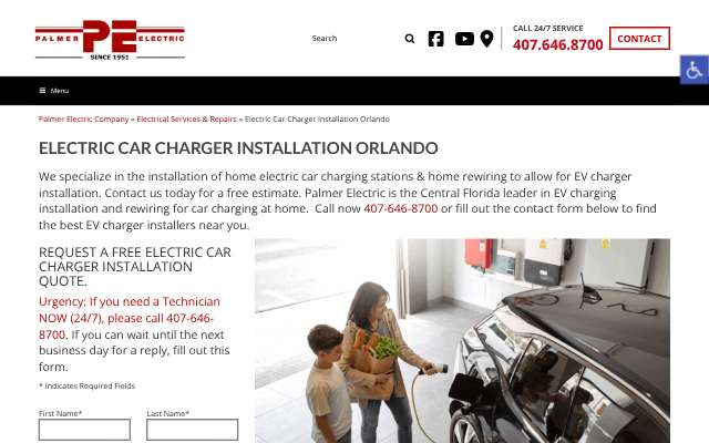 Palmer Electric Company's page as the assistant saw it