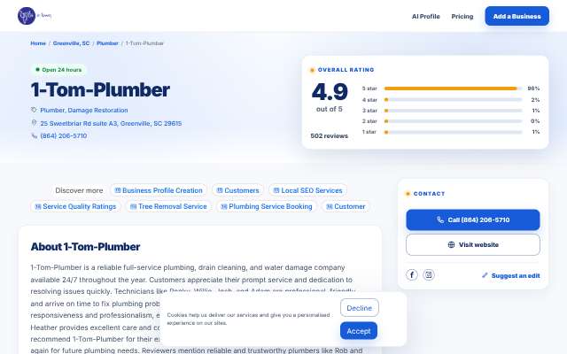 1-Tom-Plumber's page as the assistant saw it