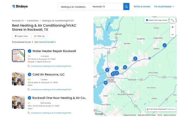 Firehouse Heating and Air's page as the assistant saw it