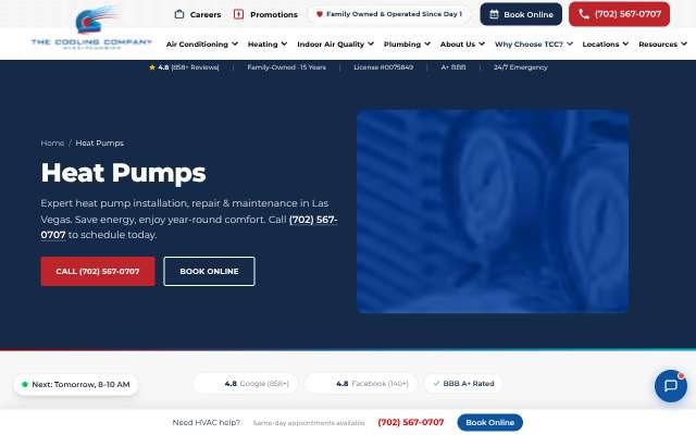The Cooling Company's page as the assistant saw it