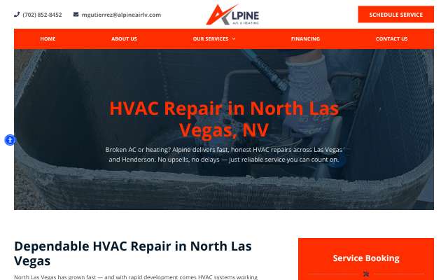 Alpine Air's page as the assistant saw it