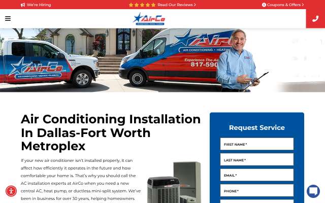 AirCo's page as the assistant saw it