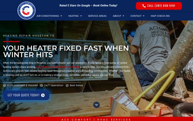 Page cited for Ace Comfort Air Conditioning & Heating