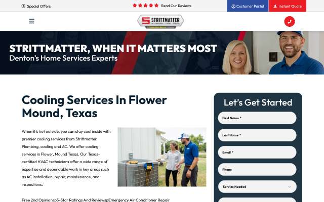 Strittmatter Plumbing, Cooling & AC's page as the assistant saw it