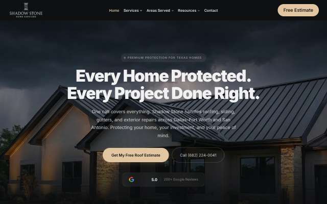 Shadow Stone Home Services's page as the assistant saw it
