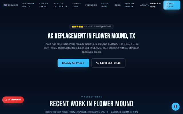 Page cited for Frosty's HVAC