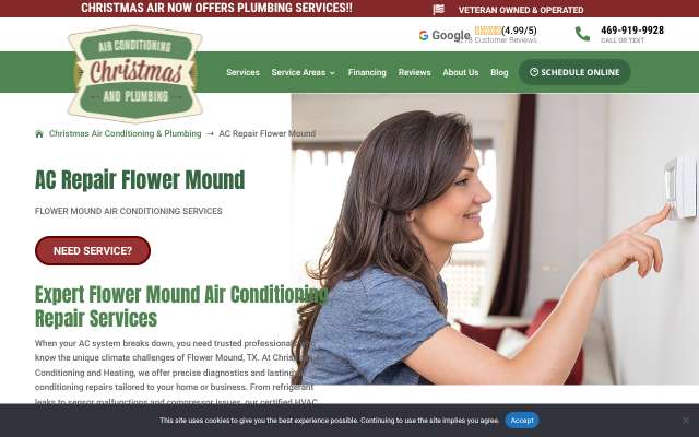 Christmas Air Conditioning & Heating's page as the assistant saw it