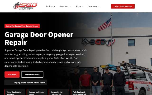 Supreme Garage Door Repair's page as the assistant saw it