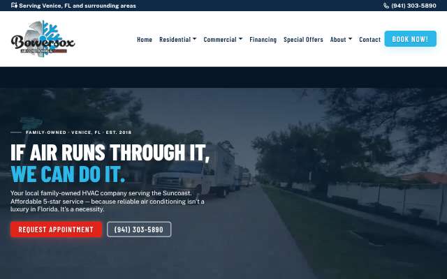 Bowersox Air Conditioning & Heating's page as the assistant saw it