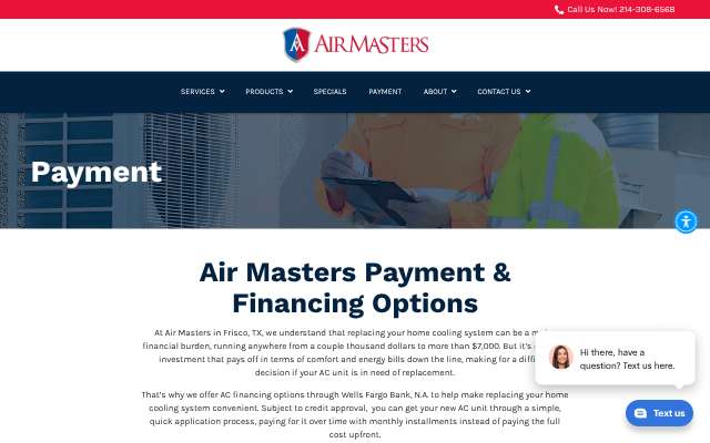Air Masters's page as the assistant saw it