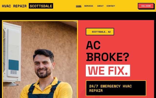 HVAC Repair Scottsdale's page as the assistant saw it
