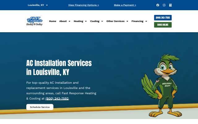 Fast Response Heating & Cooling's page as the assistant saw it