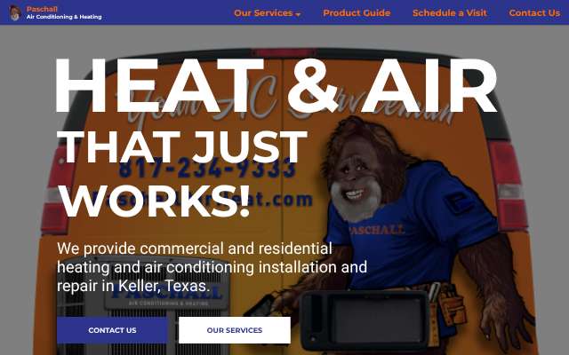 Paschall Air Conditioning & Heating's page as the assistant saw it