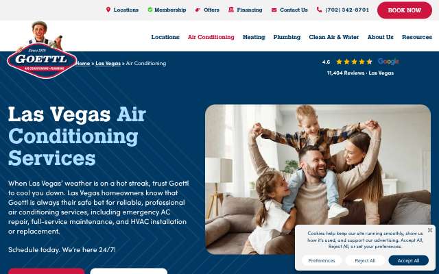 Goettl Air Conditioning & Plumbing's page as the assistant saw it
