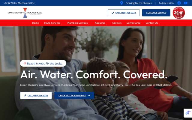 Air & Water Mechanical Services's page as the assistant saw it