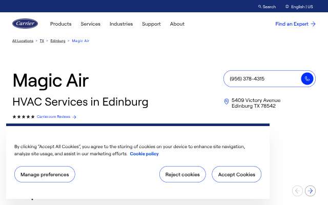 Magic Air's page as the assistant saw it