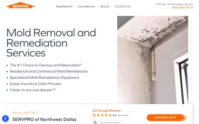 Page cited for SERVPRO of Northwest Dallas