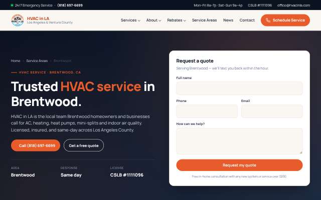 HVAC in LA (HVACinLA)'s page as the assistant saw it