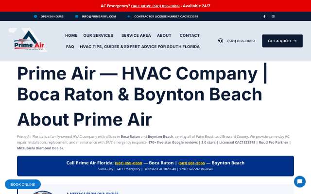 Prime Air's page as the assistant saw it