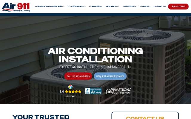 Air 911 Heating and Cooling's page as the assistant saw it