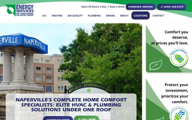 Energy Services Air Conditioning & Heating's page as the assistant saw it