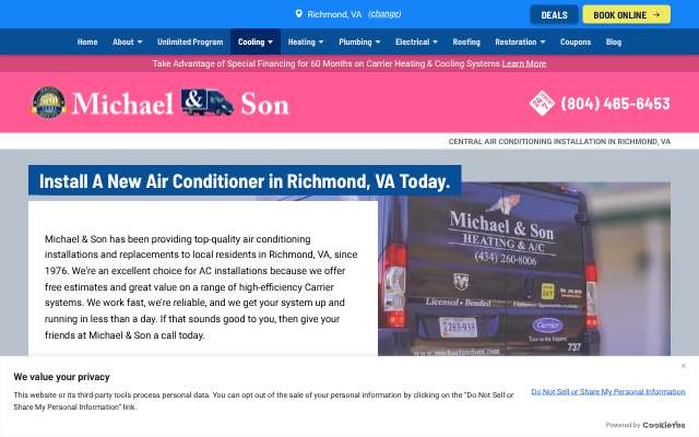 Michael & Son Services (Richmond)'s page as the assistant saw it