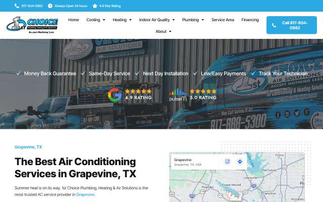 1st Choice Plumbing, Heating & Air Solutions's page as the assistant saw it