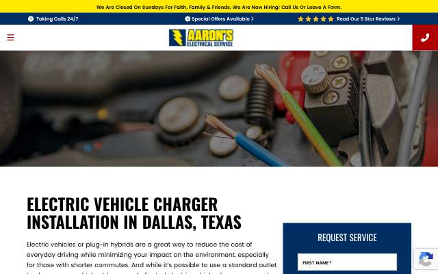 Aaron's Electrical Service's page as the assistant saw it