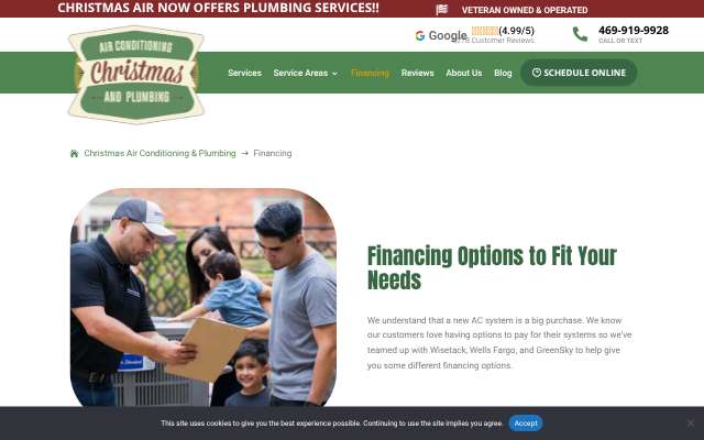 Christmas Air Conditioning & Plumbing's page as the assistant saw it