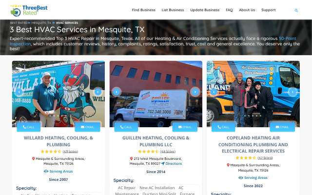 Willard Heating, Cooling, & Plumbing's page as the assistant saw it