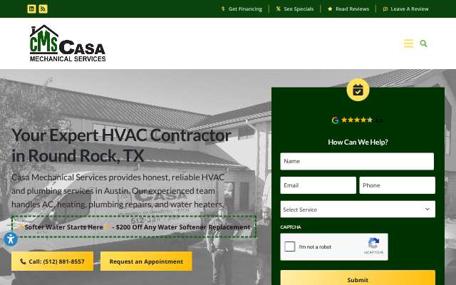 Casa Mechanical Services's page as the assistant saw it