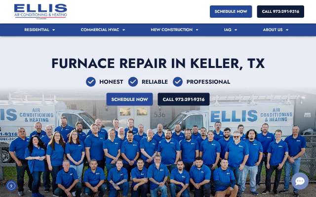 Ellis Air Conditioning and Heating's page as the assistant saw it