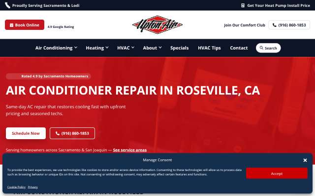 Upton Home Services's page as the assistant saw it