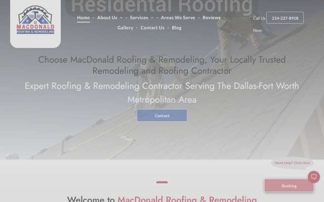 MacDonald Roofing & Remodeling's page as the assistant saw it
