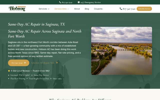 Page cited for Hobson Air Conditioning