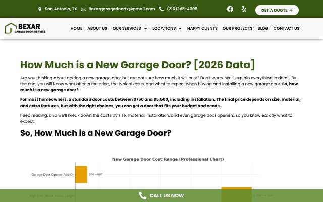 Page cited for Bexar Garage Doors