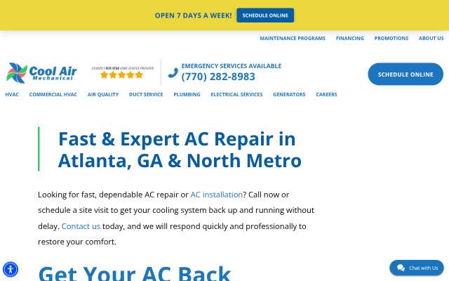 Cool Air Mechanical (770 Cool Air)'s page as the assistant saw it