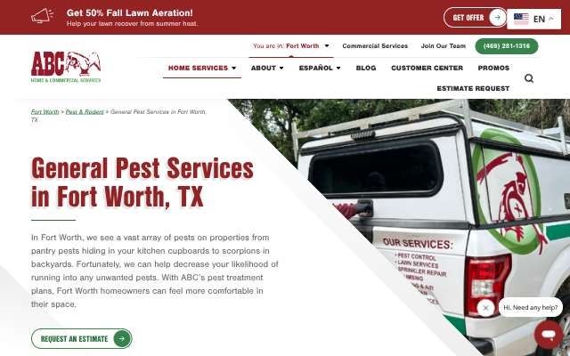 ABC Home & Commercial Services's page as the assistant saw it