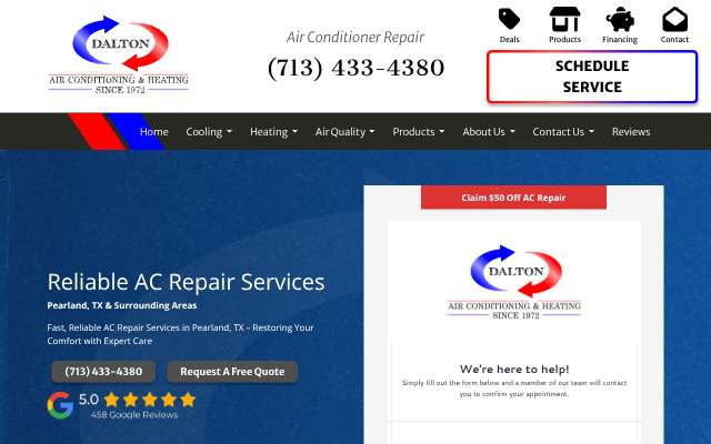 Dalton Air Conditioning and Heating LLC's page as the assistant saw it