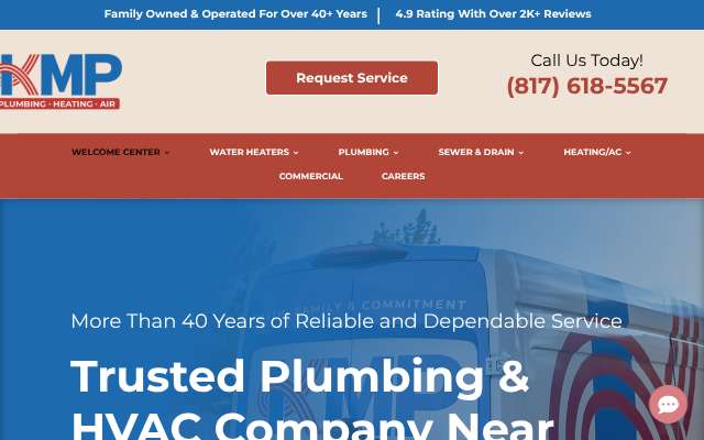 KMP Plumbing, Heating & Air's page as the assistant saw it