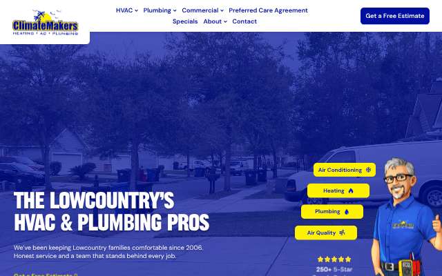 ClimateMakers Heating, AC & Plumbing's page as the assistant saw it