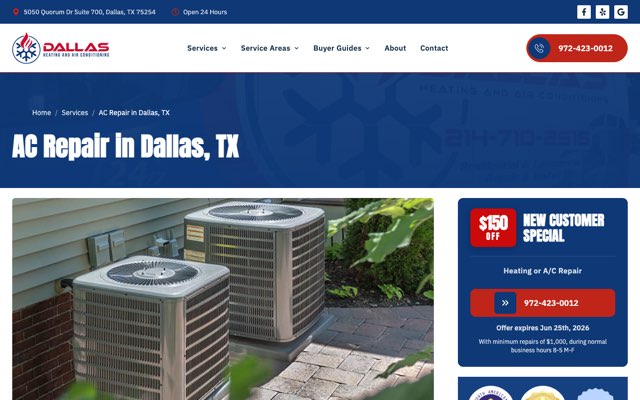 Page cited for Dallas Heating and Air Conditioning