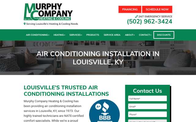 Murphy Company Heating & Cooling's page as the assistant saw it