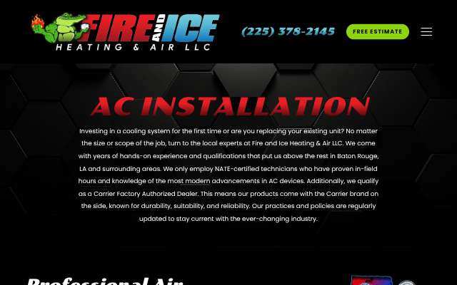 Fire And Ice Heating & Air, LLC's page as the assistant saw it