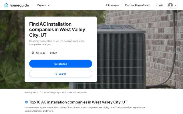Best Heating & Cooling's page as the assistant saw it