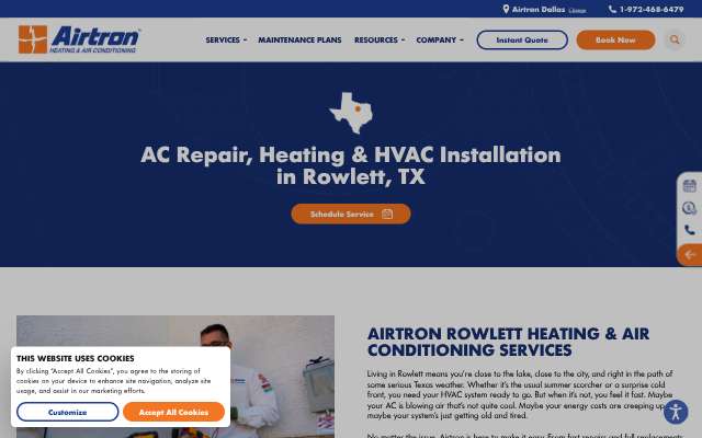 Airtron's page as the assistant saw it