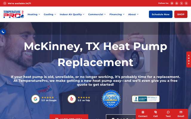 TemperaturePro's page as the assistant saw it