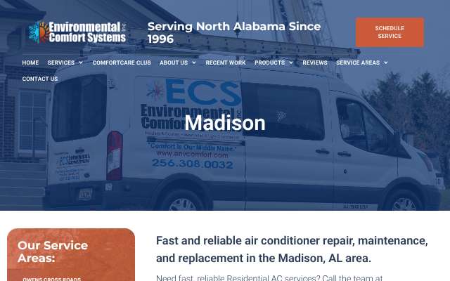 Environmental Comfort Systems's page as the assistant saw it
