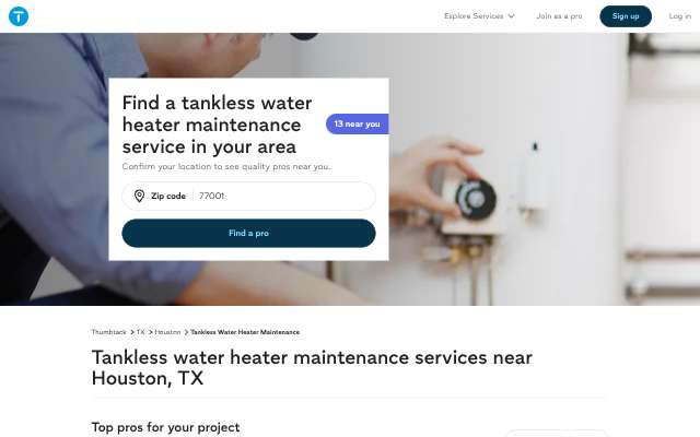 1-800-Plumber +Air of Pearland's page as the assistant saw it
